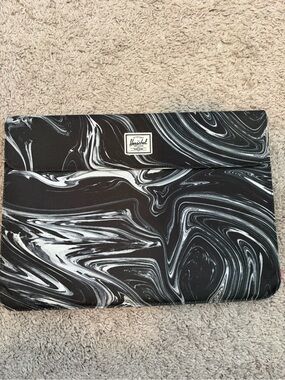 Herschel Black & Red Striped Lined Laptop Sleeve